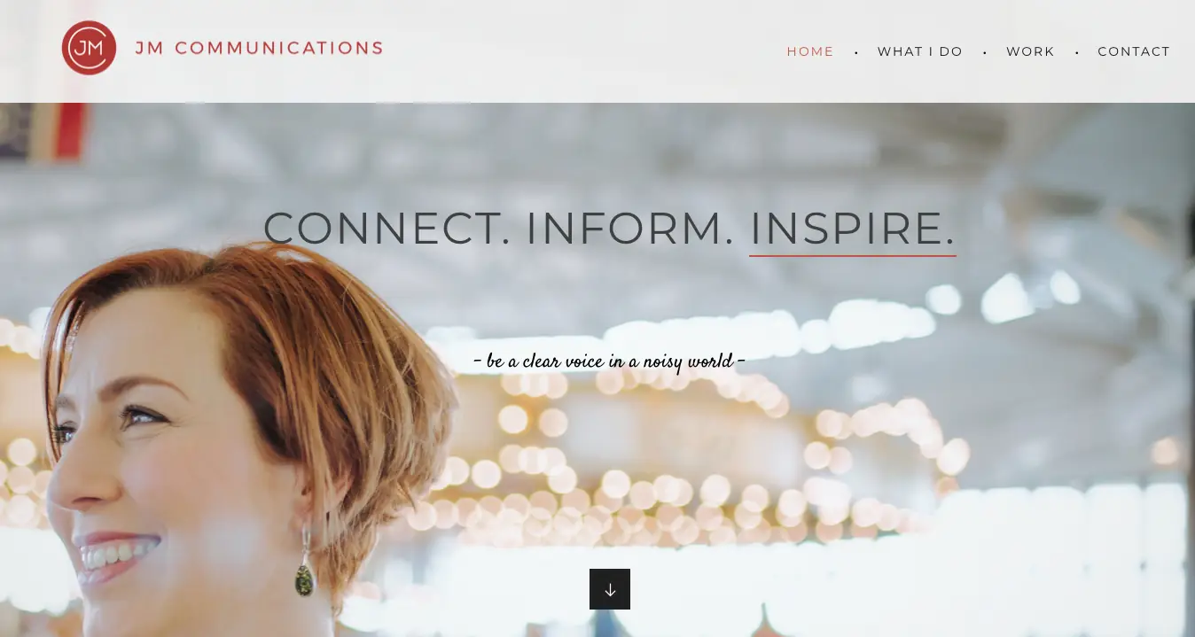 Screenshot of the Josephine Moore website from the 2017 project note.